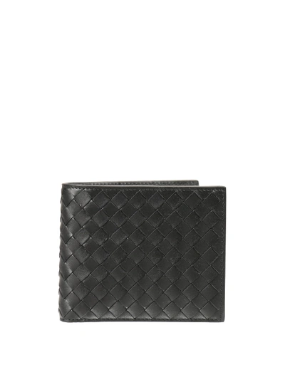 Bottega Veneta Intrecciato Nappa Bi-fold Wallet In Black