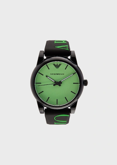 Emporio Armani Rubber Strap Watches - Item 50237890 In Black