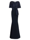 Ahluwalia Beaded V-neck Trumpet Gown In Midnight