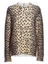 R13 Leopard Print Cashmere Crewneck Sweater