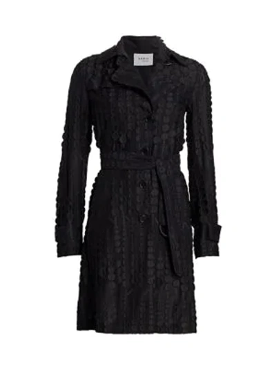 Akris Punto Degrade Dot-embroidered Trench Coat In Black