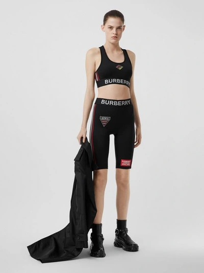 Burberry Logo Stretch Jersey Bra In Black