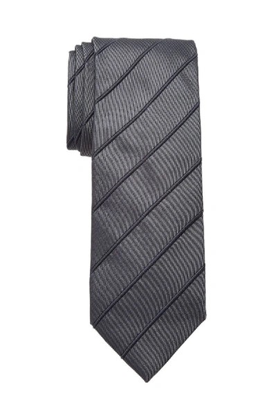 Pre-owned Balenciaga Grey Silk Striped Tie