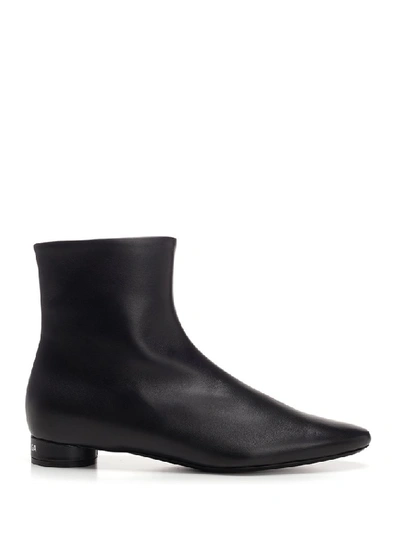 Balenciaga Logo Heeled Ankle Boots In Black