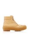 Jacquemus Les Meuniers Hautes Rubber-trimmed Leather Ankle Boots In Neutral