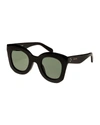 CELINE CHUNKY ROUND ACETATE SUNGLASSES,PROD148650135