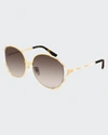 GUCCI ROUND METAL SUNGLASSES,PROD152200112