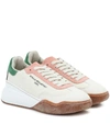 Stella Mccartney Loop Logo-print Canvas And Vegetarian Suede Sneakers In Multicoloured