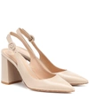 GIANVITO ROSSI AGATA 85 LEATHER SLINGBACK PUMPS,P00436471