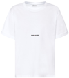 Saint Laurent Basic White T-shirt With Miiddle Logo Print In Cotton Woman In White