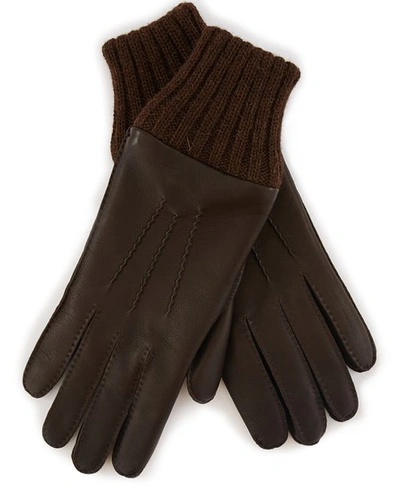 A.p.c. Loic Gloves In Marron