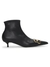Balenciaga Bb Logo-embellished Denim Ankle Boots In Black