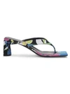 BALENCIAGA Double Square Print Thong Sandals