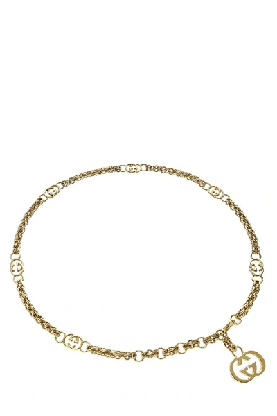 Pre-owned Gucci Gold 'gg' Chain Belt