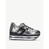 HOGAN H473 LEATHER PLATFORM TRAINERS