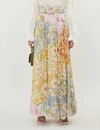 ZIMMERMANN 超级八花纹棉和丝织长裙,1100-3002842-7519SSUP