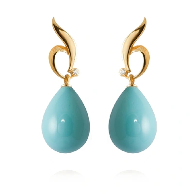 Apples & Figs 24k Vermeil Turquoise Earrings