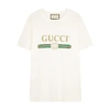 Gucci White Floral Patch Logo T-shirt In Ivory And Other