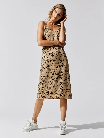 Stateside Leopard Slip Dress In Tan