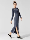 CARBON38 Cupro Cut Out Long-sleeved Maxi Dress