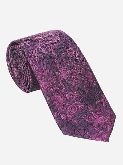 Robert Graham Jvd Floral Silk Tie In Magenta