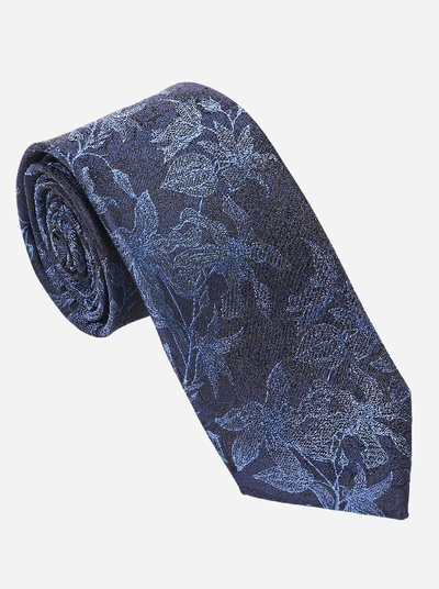Robert Graham Jvd Floral Silk Tie In Navy