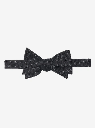 Robert Graham Evie Mini Silk Bow Tie In Charcoal