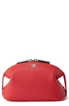Dagne Dover Large Lola Leather Cosmetics Pouch In Siren