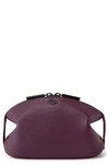 Dagne Dover Large Lola Leather Cosmetics Pouch In Eclipse