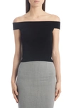 Alexander Mcqueen Off-the-shoulder Ribbed-knit Top In Black
