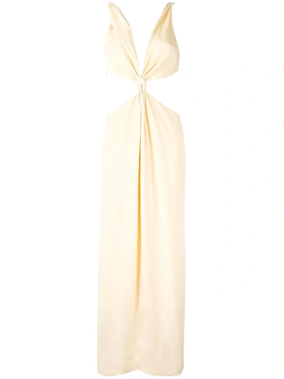 Dion Lee Knotted Cutout Gown In Neutrals