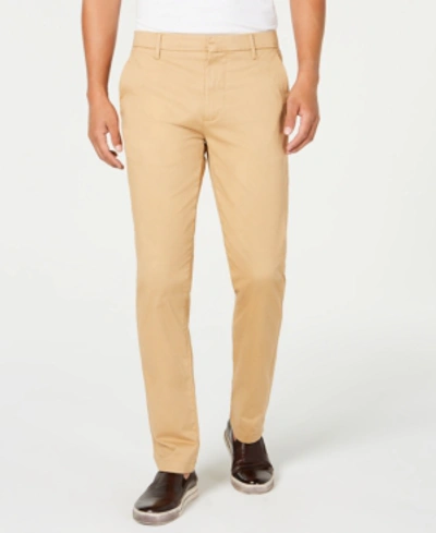 Dkny Men's Bedford Slim-straight Fit Performance Stretch Sateen Pants In Maple Sugar