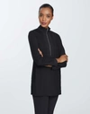 Lafayette 148 Swiss Cotton Rib Forest Top In Black