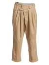 R13 Cropped Triple-Pleat Crossover Trousers