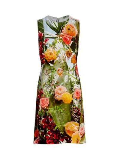 Akris Punto Cactus Blossom Print Shift Dress