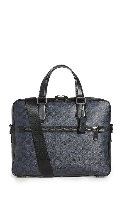 Coach Kennedy Briefcase In Midnight Navy