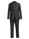 Emporio Armani Super 130s M-line Single-breasted Wool Suit In Charcoal