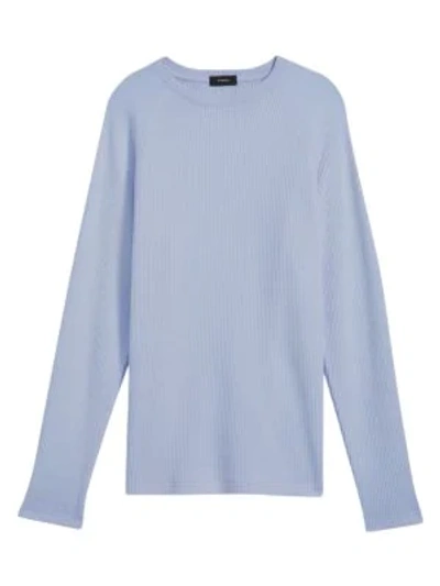 Theory River Crewneck Organic Cotton Sweater In Frost