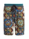 DOLCE & GABBANA MEN'S KING TILE SHORTS,0400011978907