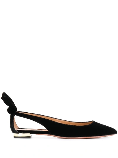 Aquazzura Cut-out Detail Ballerina Shoes In Black