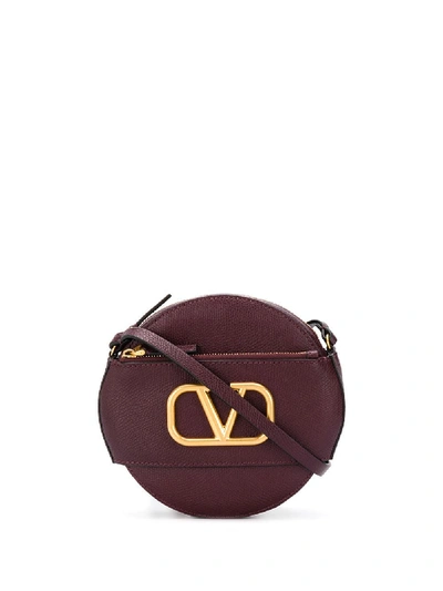 Valentino Garavani Vlogo Round Crossbody Bag In 红色