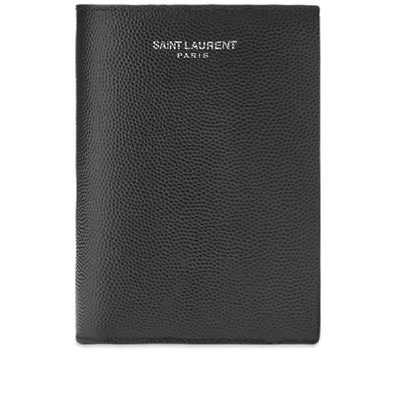 Saint Laurent Grain Leather Credit Card Wallet In Black