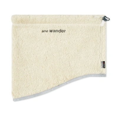 And Wander High Loft Fleece Neck Warmer In White