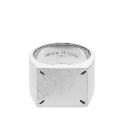 Maison Margiela 11 Square Signet Ring In Silver