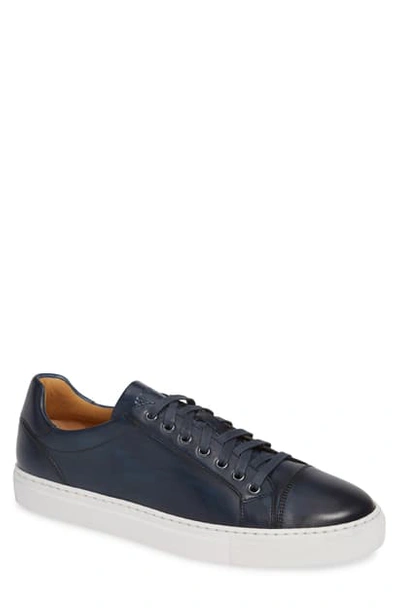 Magnanni Men's Napa Leather Low-top Sneakers In Navy