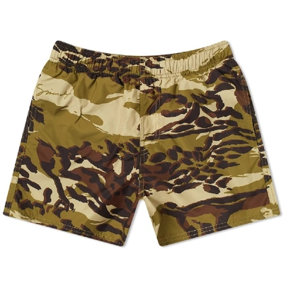 Givenchy Camouflage Printed Swim Shorts In Green