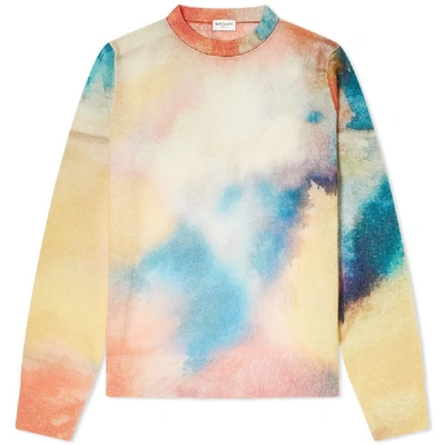 Saint Laurent Water Coloured Mohair Knit In Multi