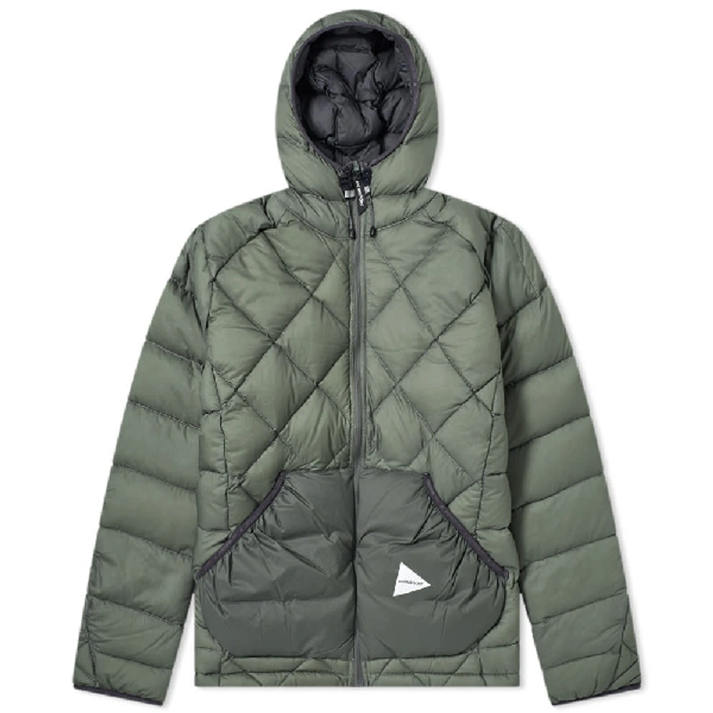 And Wander Diamond Stitch Down Jacket In Green | ModeSens