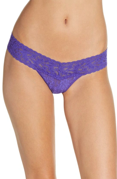 Hanky Panky Womens Wild Violet Signature Low-rise Stretch-lace Thong 1 Size