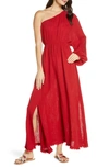 RED CARTER JULIA ONE-SHOULDER MAXI COVER-UP DRESS,RCYD120C77